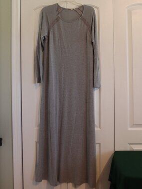 Soft Surroundings Heathered Grey Long Gown/Housedress Size Large Soft Cozy
